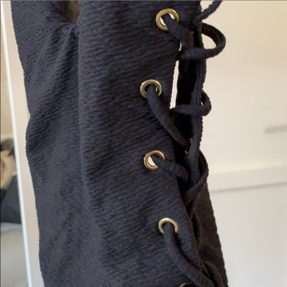 Blue life lace up one piece swimsuit - Picture 4 of 6